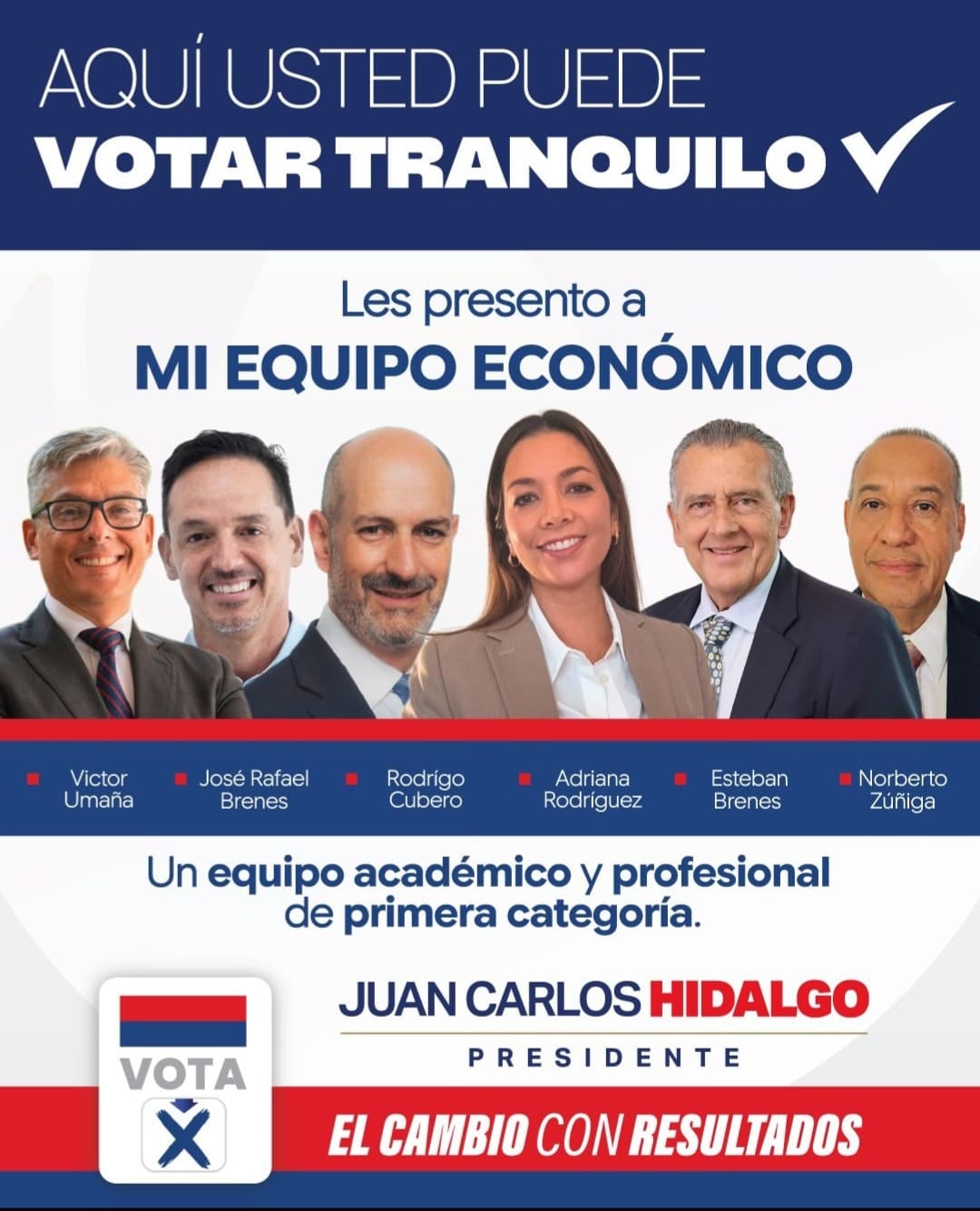 Las fotografías del equipo económico que acompañará a Juan Carlos Hidalgo.