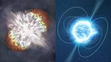 Astrónomos detectan una supernova ultrabrillante que tambalea como un trompo
