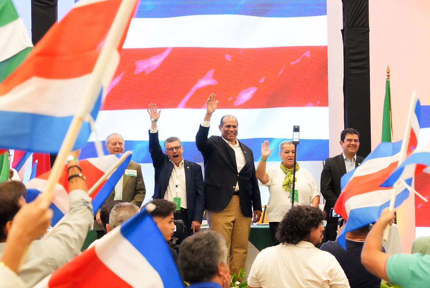 25/01/2025. Asamblea Nacional del PLN, Centro de Convenciones, Heredia. Fotografía: Lilly Arce.
En la fotografía: Precandidatos: Marvin Taylor Dormond, Álvaro Ramos Chaves, Carolina Delgado, Enrique Castillo, Gilberth Jiménez Siles