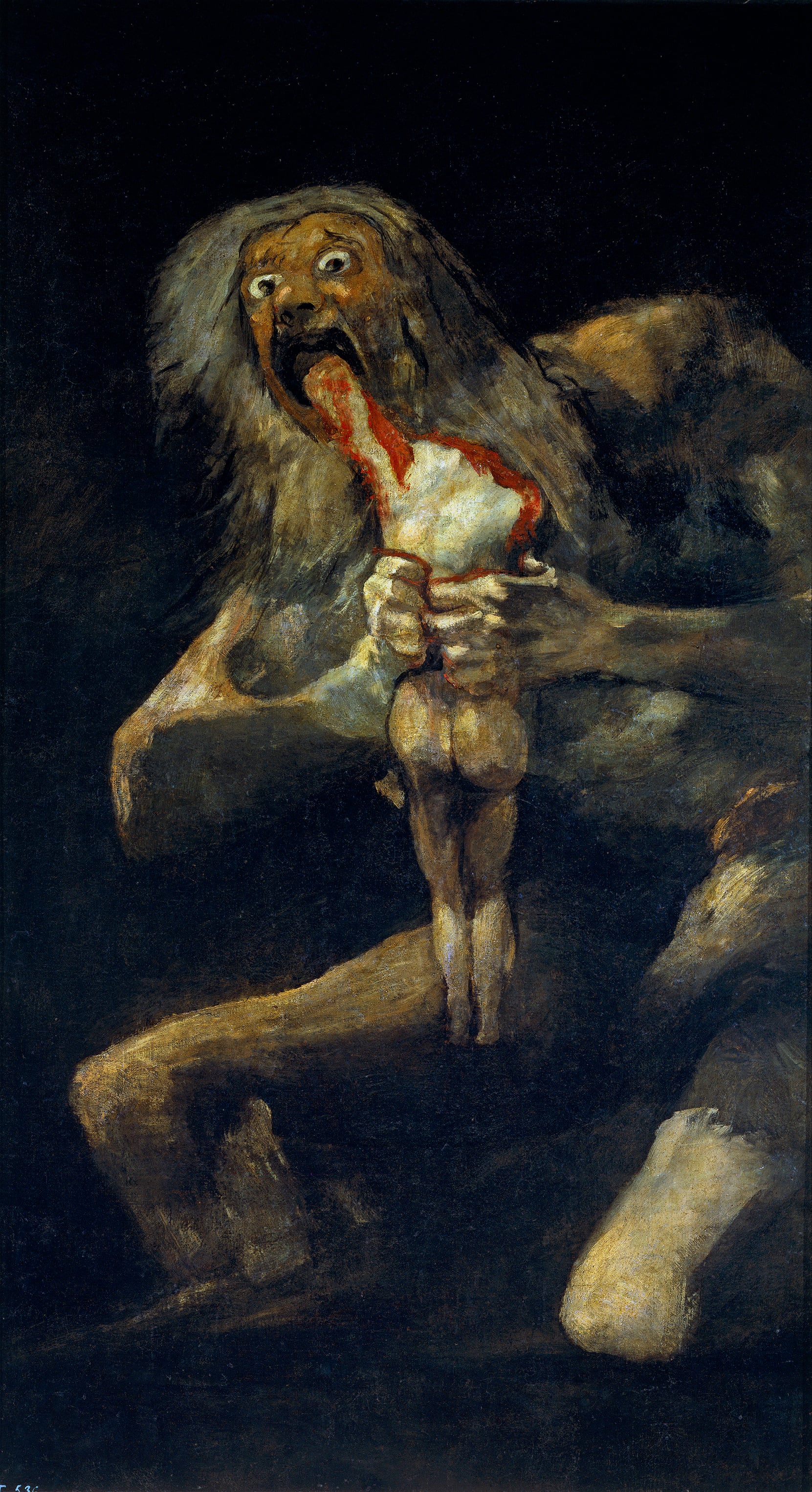 'Saturno devorando a su hijo' (1820-23) óleo sobre revoco trasladado a lienzo de Francisco de Goya.