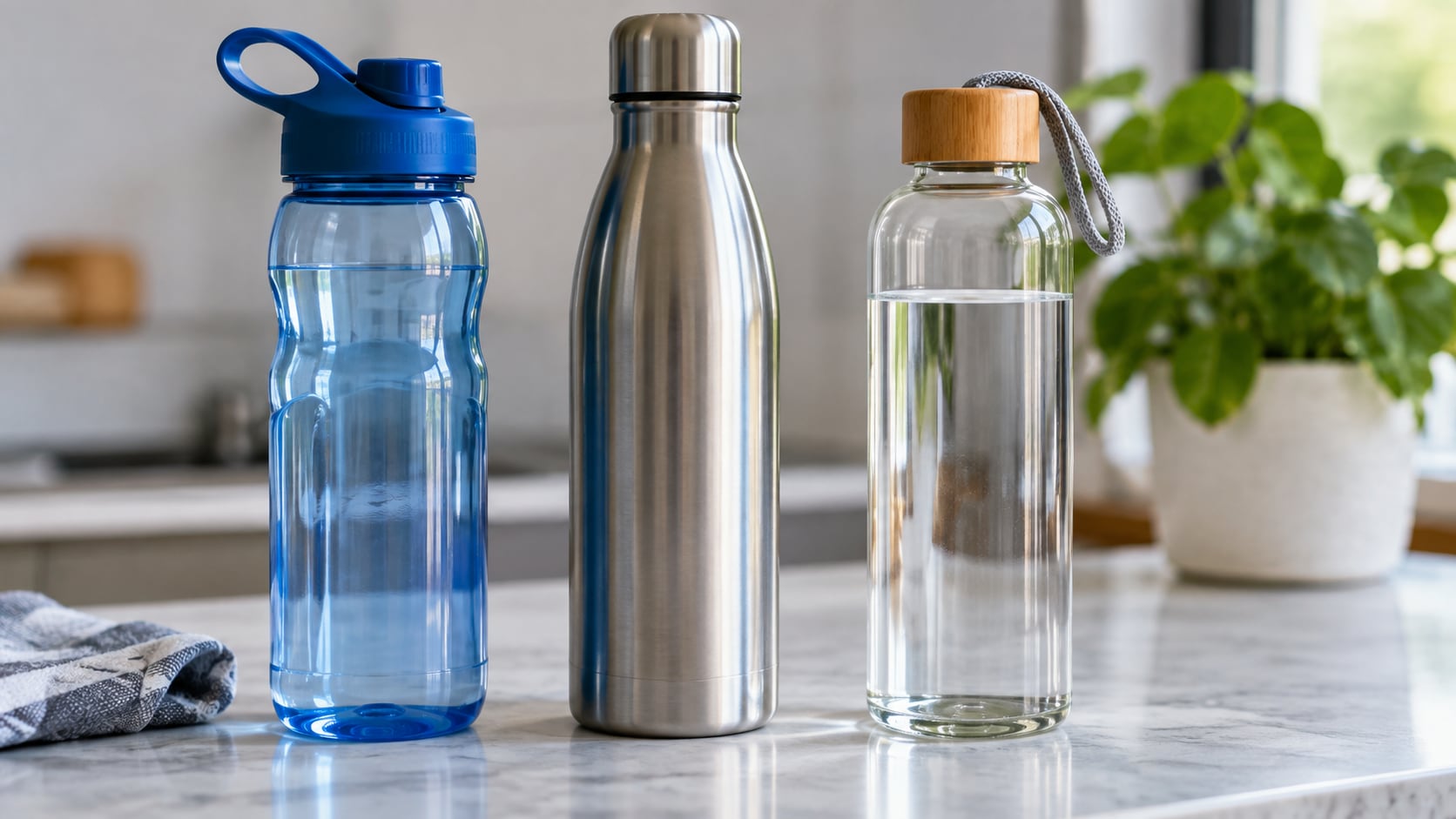 La mejor botella de agua depende del material, el tiempo de reutilización, la forma de limpieza y el criterio ambiental o de salud que se considere.