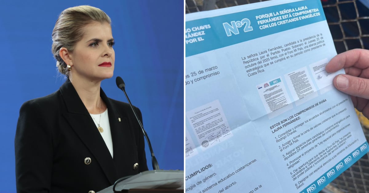 Laura Fernández, candidata del PPSO, asumió compromisos con los pastores evangélicos que fueron plasmados en un volante, que llama a votar a favor de la agrupación chavista.