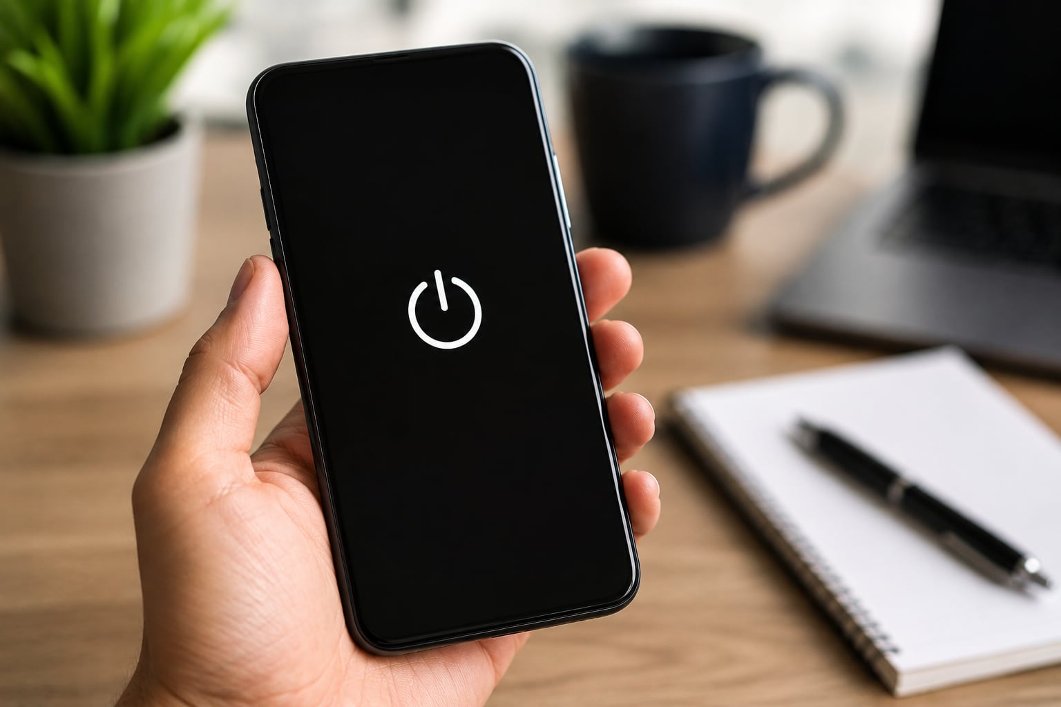 Apagar y encender el teléfono regularmente favorece el funcionamiento del sistema y complementa las medidas básicas de ciberseguridad.