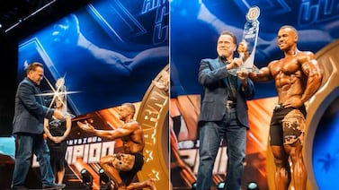 Fisiculturista de Latinoamérica gana el Arnold UK y recibe el trofeo de Schwarzenegger en un momento histórico