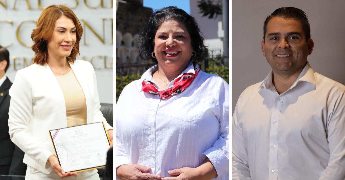 Tres alcaldes buscan una diputación con el PLN: Karen Alfaro, de San Mateo; Ángela Aguilar, de Heredia y Victor Manuel Hidalgo de Santa Barbara.