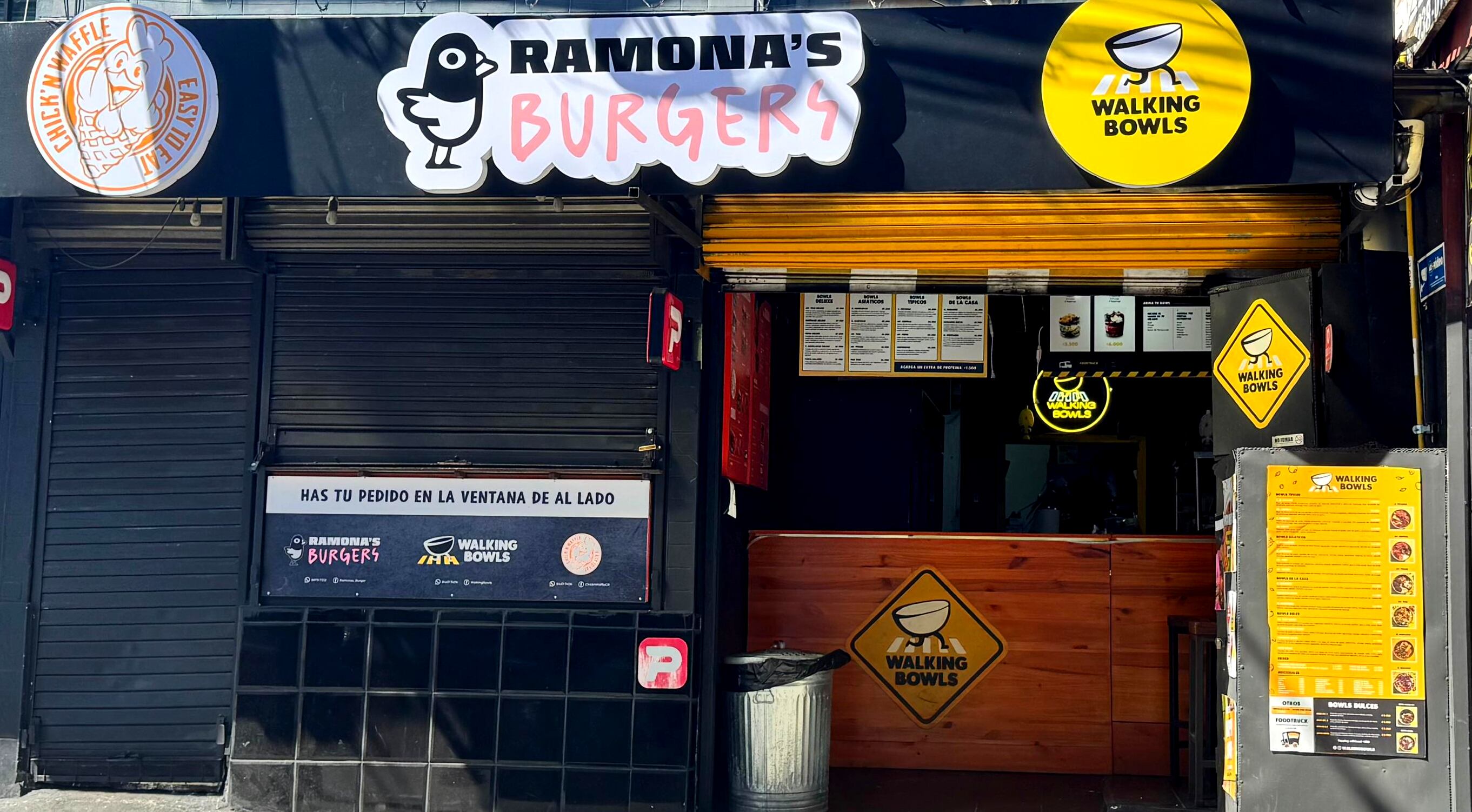 En la imagen, la fachada de las ventanas en Heredia de comida