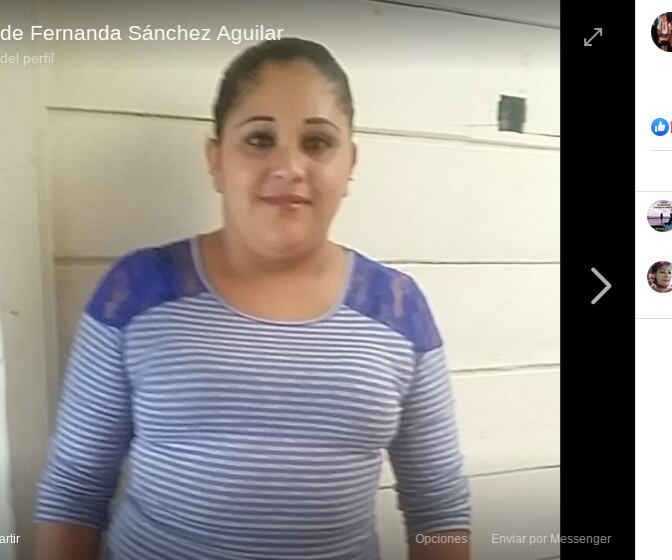 Fernanda Sánchez, de 31 años, se dedicaba a oficios doméstivos y a cuidar con su familia una finca en barrio La Virgen, San Pablo de León Cortés. Foto: Tomada del Facebook.