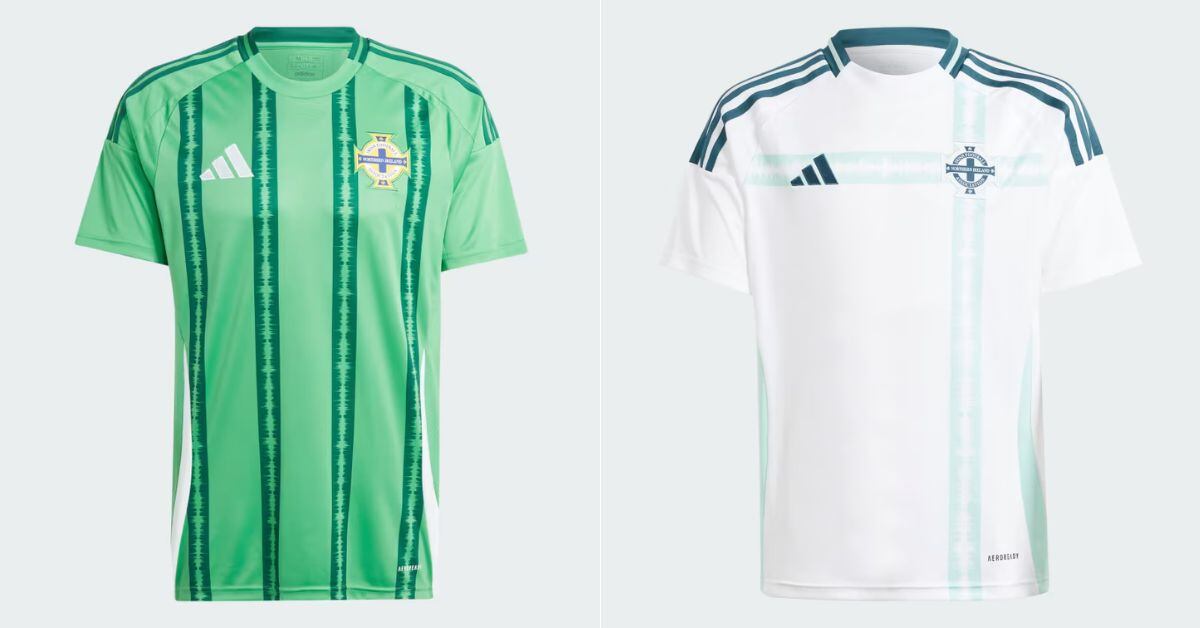 Nueva camiseta Adidas de local y visitante de Irlanda del Norte, para la temporada 2024-2025.