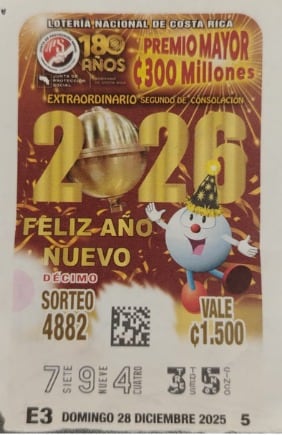 Este es uno de los pedacitos del premio ganador del segundo sorteo de consolación.