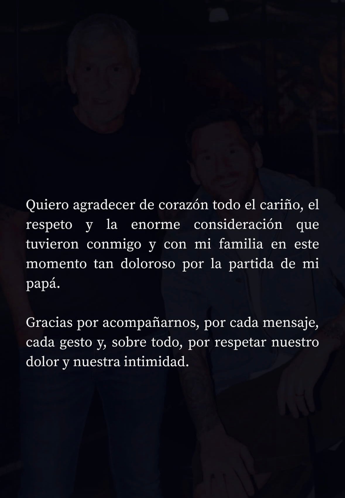 Esta es la historia en Instagram que publicó Lionel Messi.