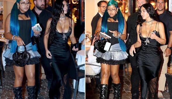 LOS ANGELES, CA - MAY 12: Kim Kardashian and North West attends Game Six of the Western Conference Semi-Finals of the 2023 NBA Playoffs between Golden State Warriors against the Los Angeles Lakers on May 12, 2023 at Crypto.com Arena in Los Angeles, California. NOTE TO USER: User expressly acknowledges and agrees that, by downloading and/or using this Photograph, user is consenting to the terms and conditions of the Getty Images License Agreement. Mandatory Copyright Notice: Copyright 2023 NBAE Juan Ocampo/NBAE via Getty Images/AFP (Photo by Juan Ocampo / NBAE / Getty Images / Getty Images via AFP)