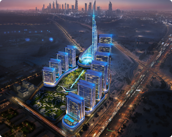 Dubái sumará un distrito residencial firmado por Mercedes-Benz. El complejo tendrá 12 torres, 13.000 apartamentos y una torre central de 341 metros.