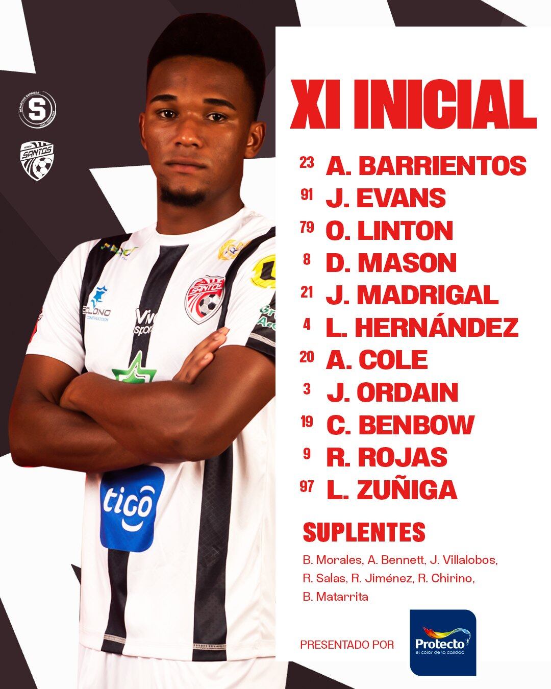 Santos alineación