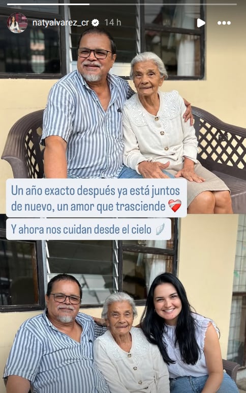 Natalia Álvarez dio a conocer la noticia del fallecimiento de su abuela.