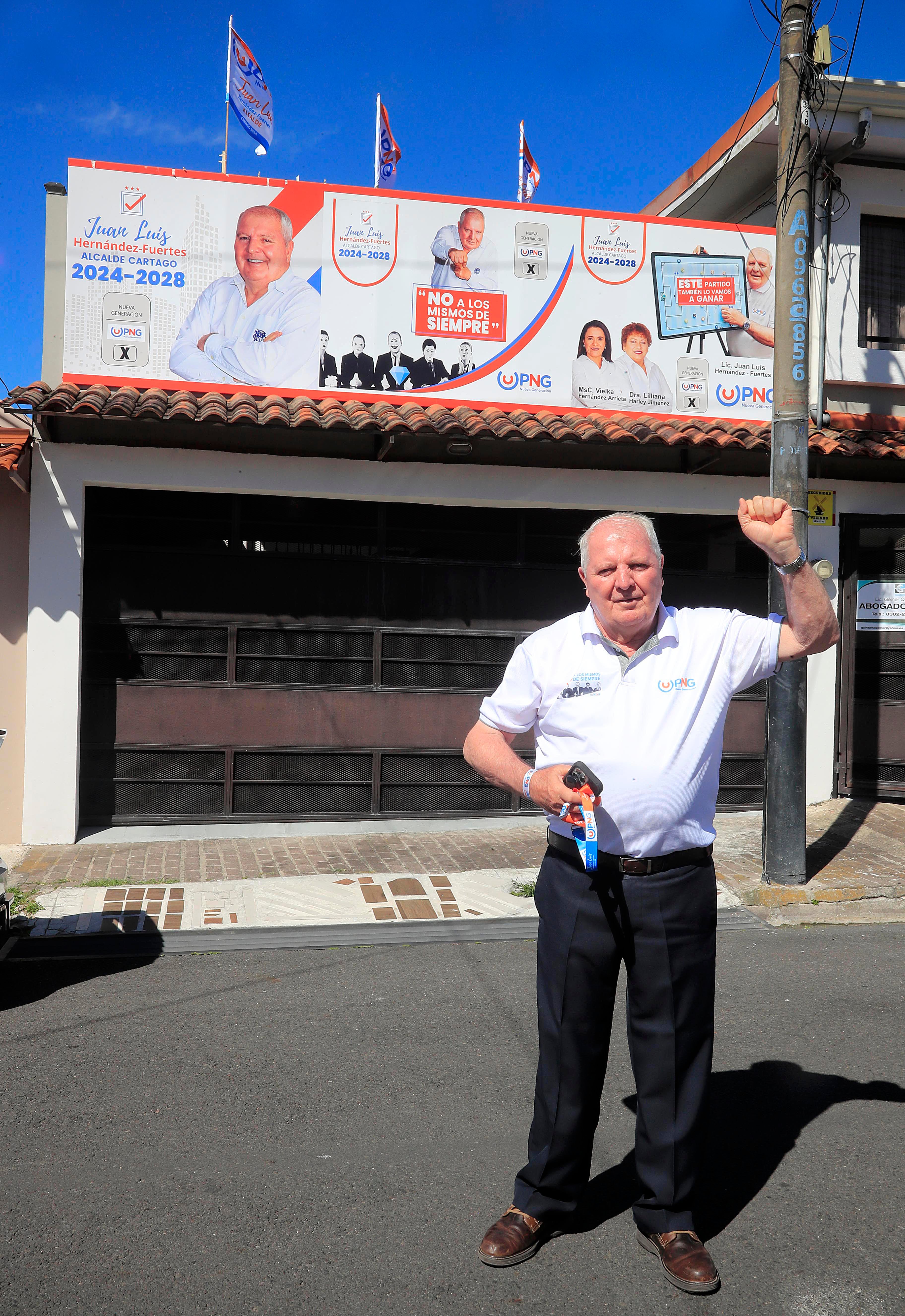 19/01/2024 Cartago. Juan Luis Hernández-Fuertes, exdirector técnico de Cartaginés, Herediano y la Selección Nacional, entre otros equipos de Costa Rica, es candidato a alcalde por el partido Nueva Generación por el cantón central de Cartago.