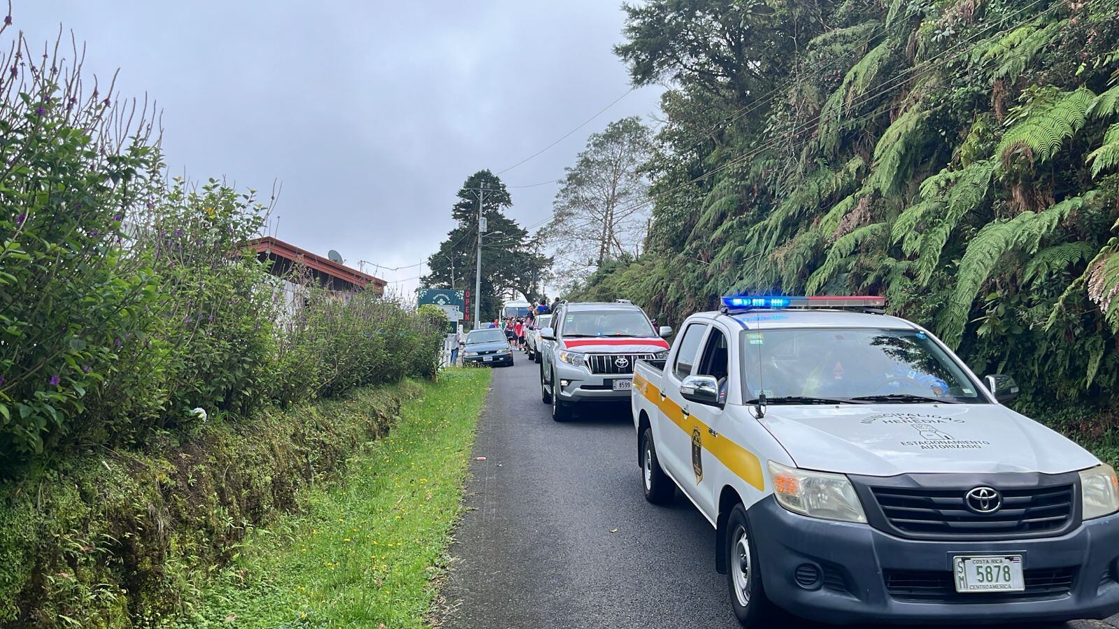 Estas imágenes fueron tomadas desde el autobús que trasladó a Pitbulls a Pococí.