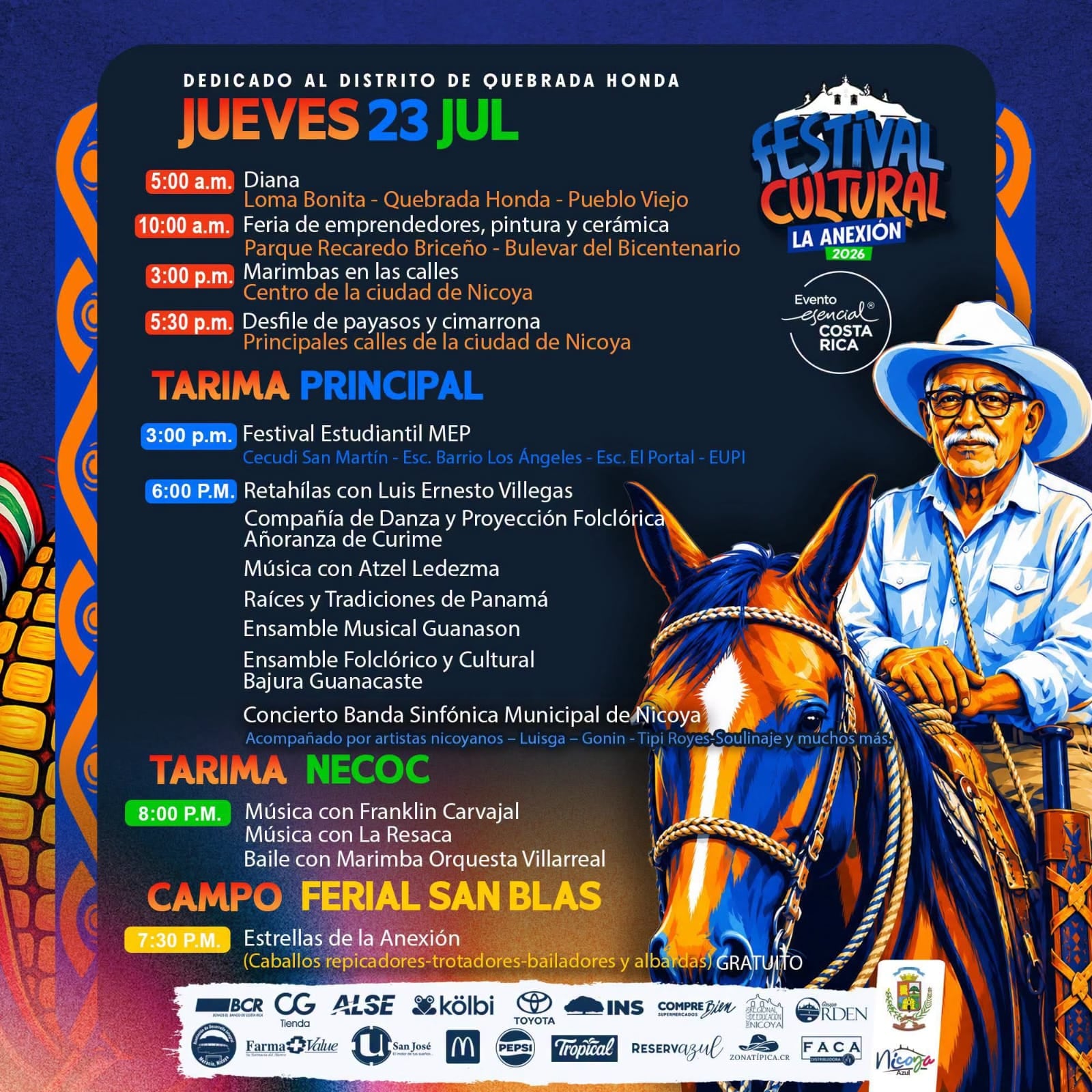 Cronograma de actividades: domingo 26 de julio.