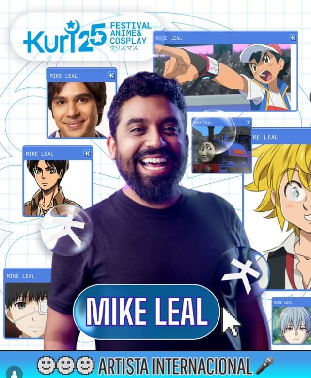 Mike Leal será parte del Kuri Fest, él es conocido por ser la voz de Rash de 'La teoría del big bang'.