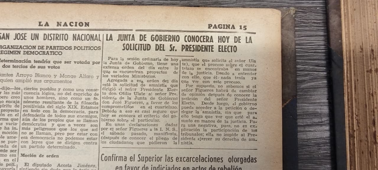 Recorte de 'La Nación' del 7 de junio de 1949, p. 15, en el contexto de la Asamblea Constituyente.