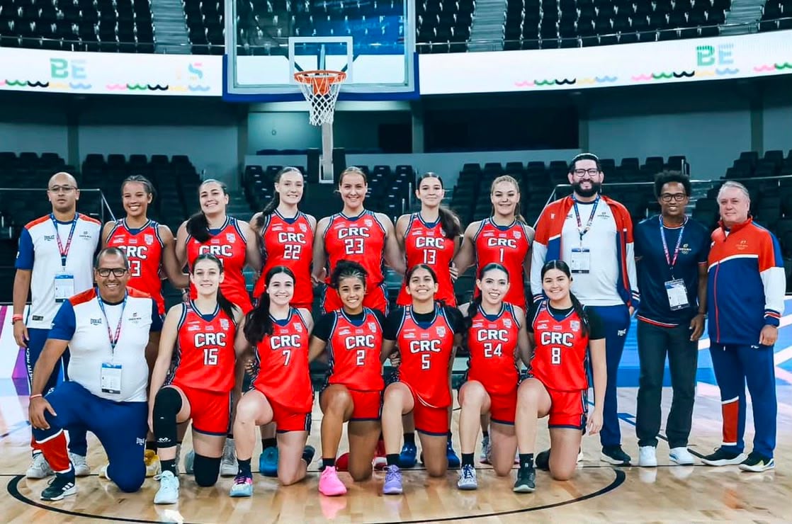 La selección de baloncesto Sub-20 de Costa Rica previo a su segundo encuentro de los Juegos Centroamericanos y del Caribe 2026.