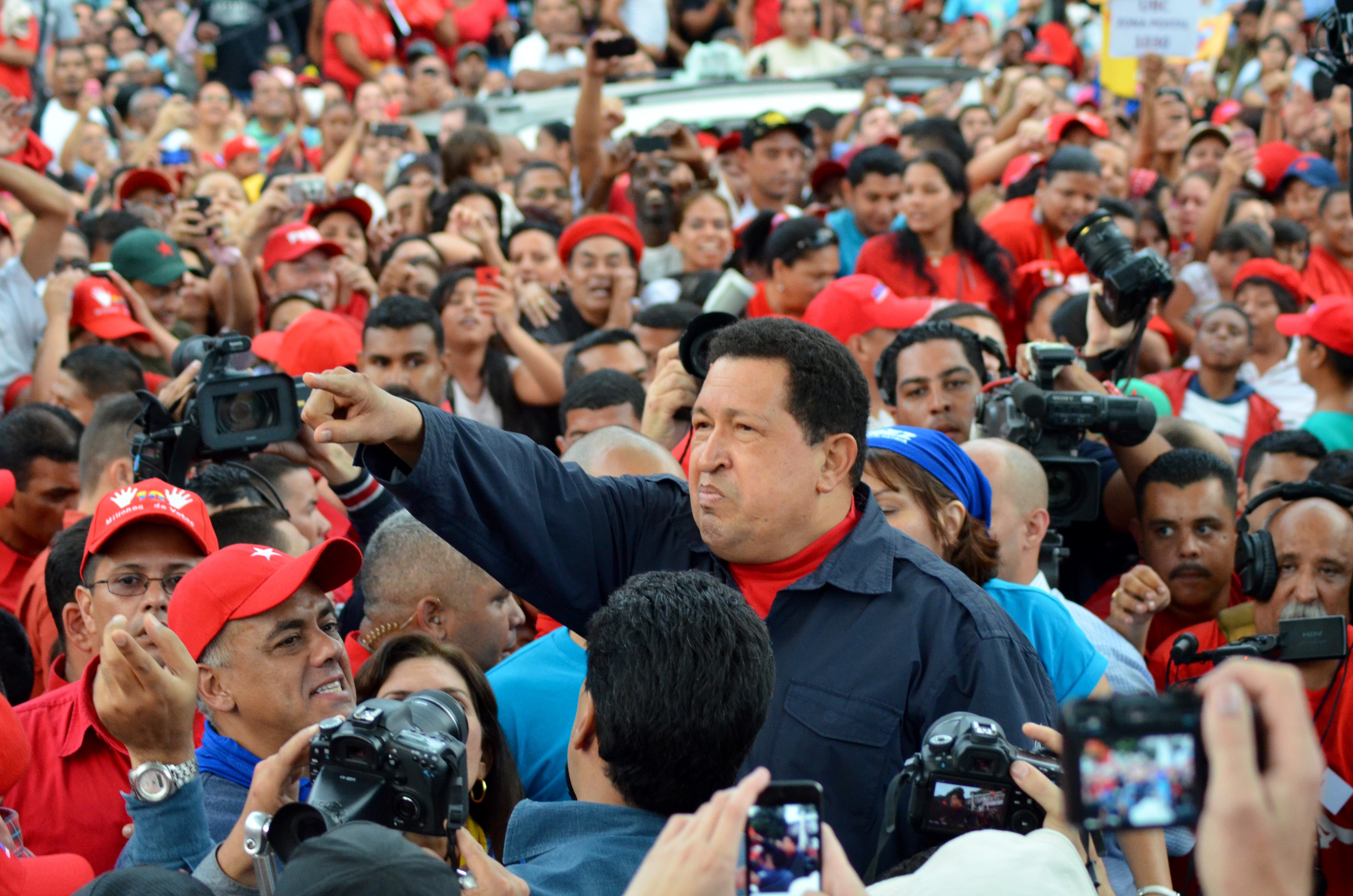 Hugo Chávez en Caracas, Venezuela. Octubre 2012
