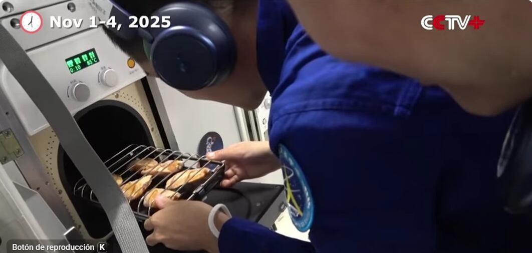 Con un horno de aire caliente, la estación Tiangong fue escenario del primer asado espacial en la historia de la exploración orbital.