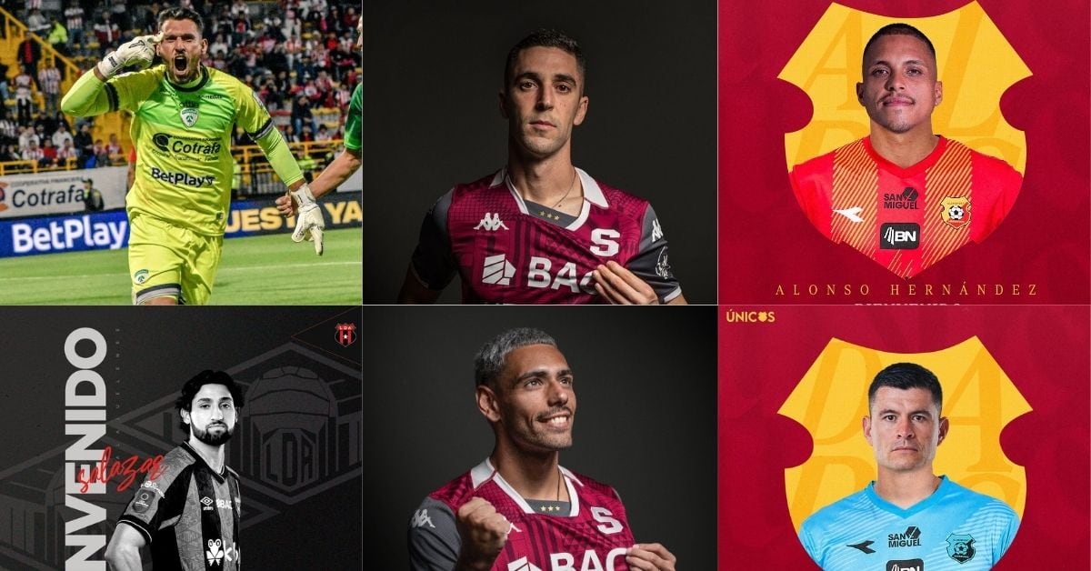 Washington Ortega y Aarón Salazar vestirán los colores de Liga Deportiva Alajuelense; Sabin Merino y Nico Delgadillo fueron contratados por Saprissa, mientras que Alonso Hernández y Danny Carvajal son refuerzos de Herediano.