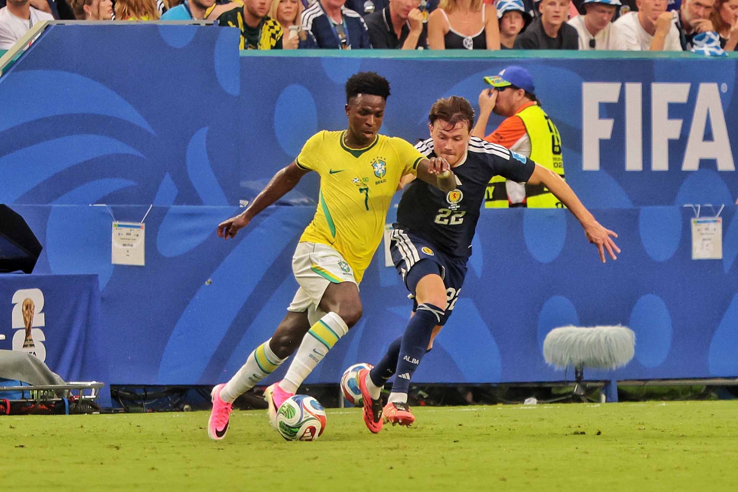 Partido Brasil-Escocia por el Mundial 2026 en Miami.