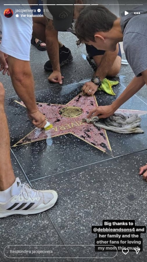 A través de su Instagram, la hija de Jenni Rivera, Jacquelin Marín Rivera, agradeció a fanáticos oriundos de Dallas por ayudar a limpiar la estrella póstuma de Rivera, tras haber sido vandalizada. (Foto: tomada de redes de @jacqierivera) (@jacqierivera)
