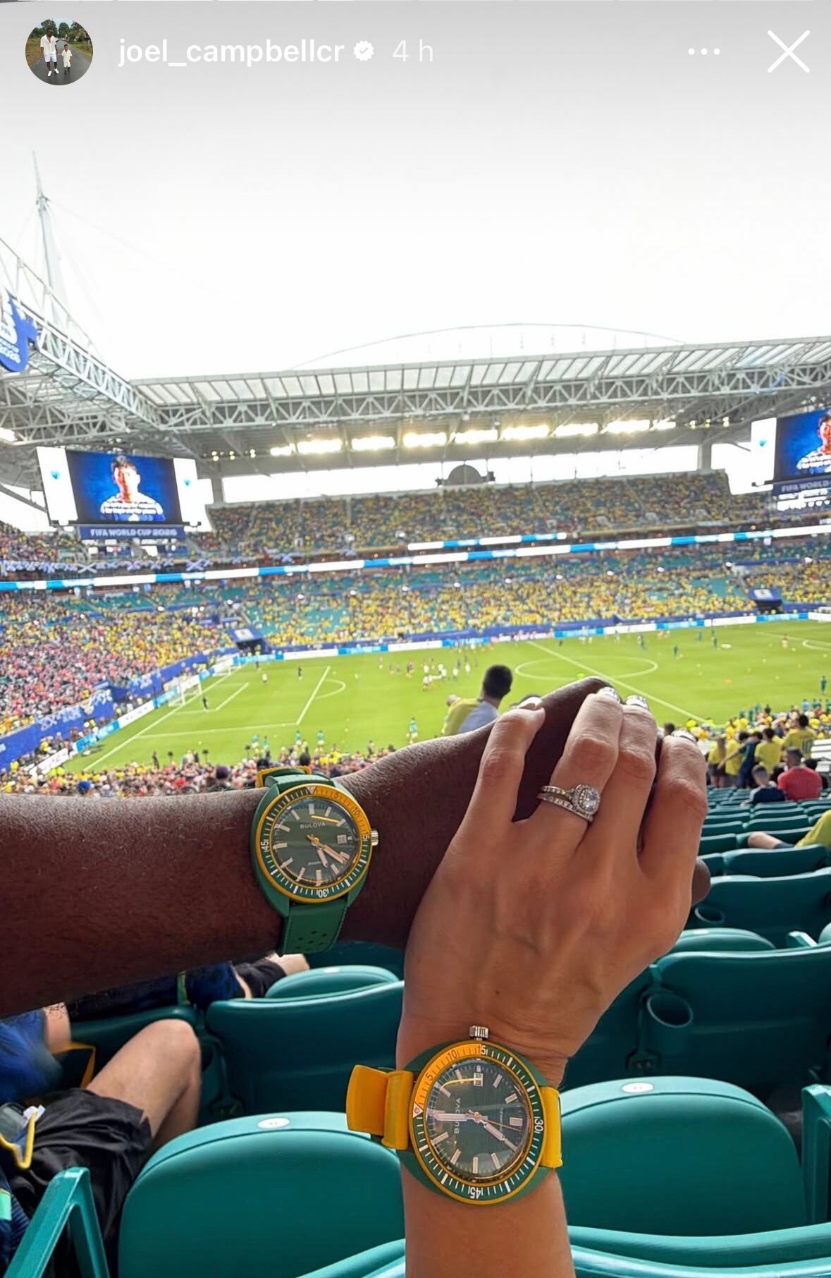 Joel Campbell y Fernanda Mora están disfrutando juntos del Mundial 2026.