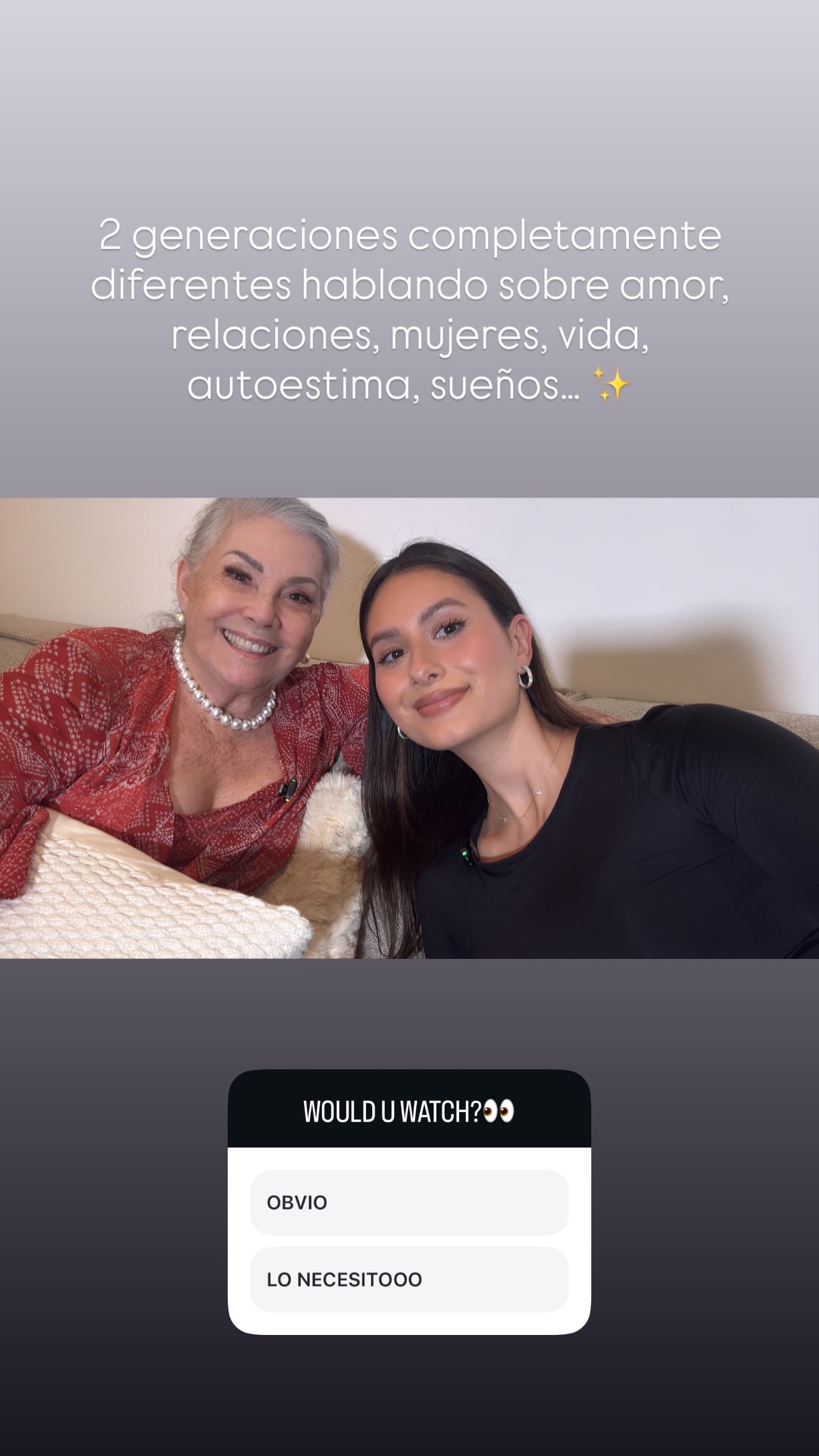 Fátima Pinto y Cecilia García han tenido muchas conversaciones extensas como nieta y abuela pero en esta ocasión decidieron grabar el momento.