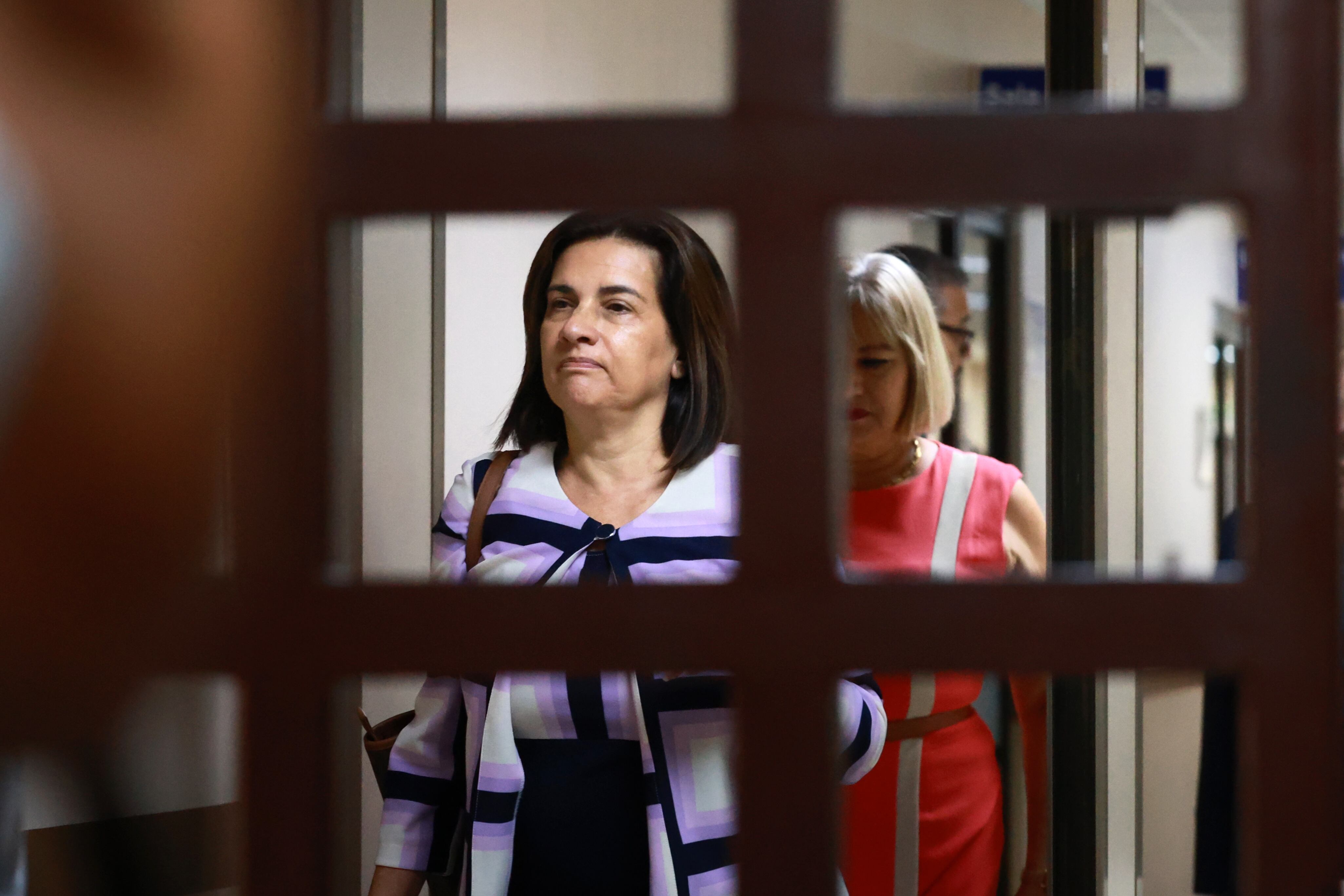 26/09/2024/ Marta Esquivel durante un receso a la audiencia de medidas cautelares / Foto John Durán