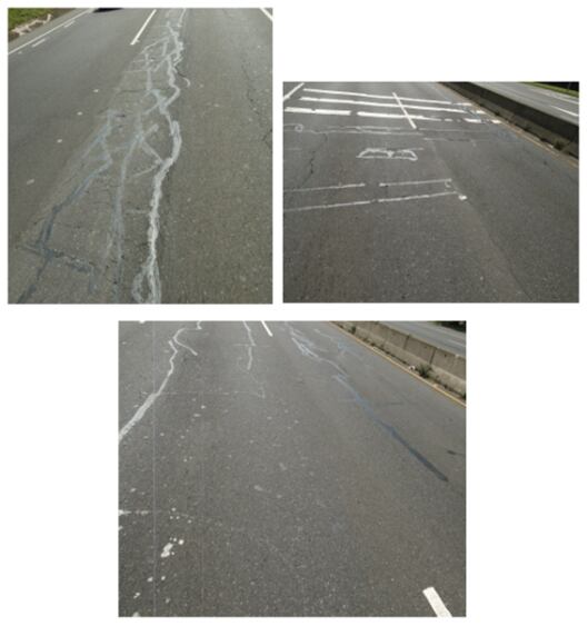 Según el Lanamme algunas deficiencias en el pavimento como las exudaciones y la piel de lagarto han aumentado. Foto: Lanamme.