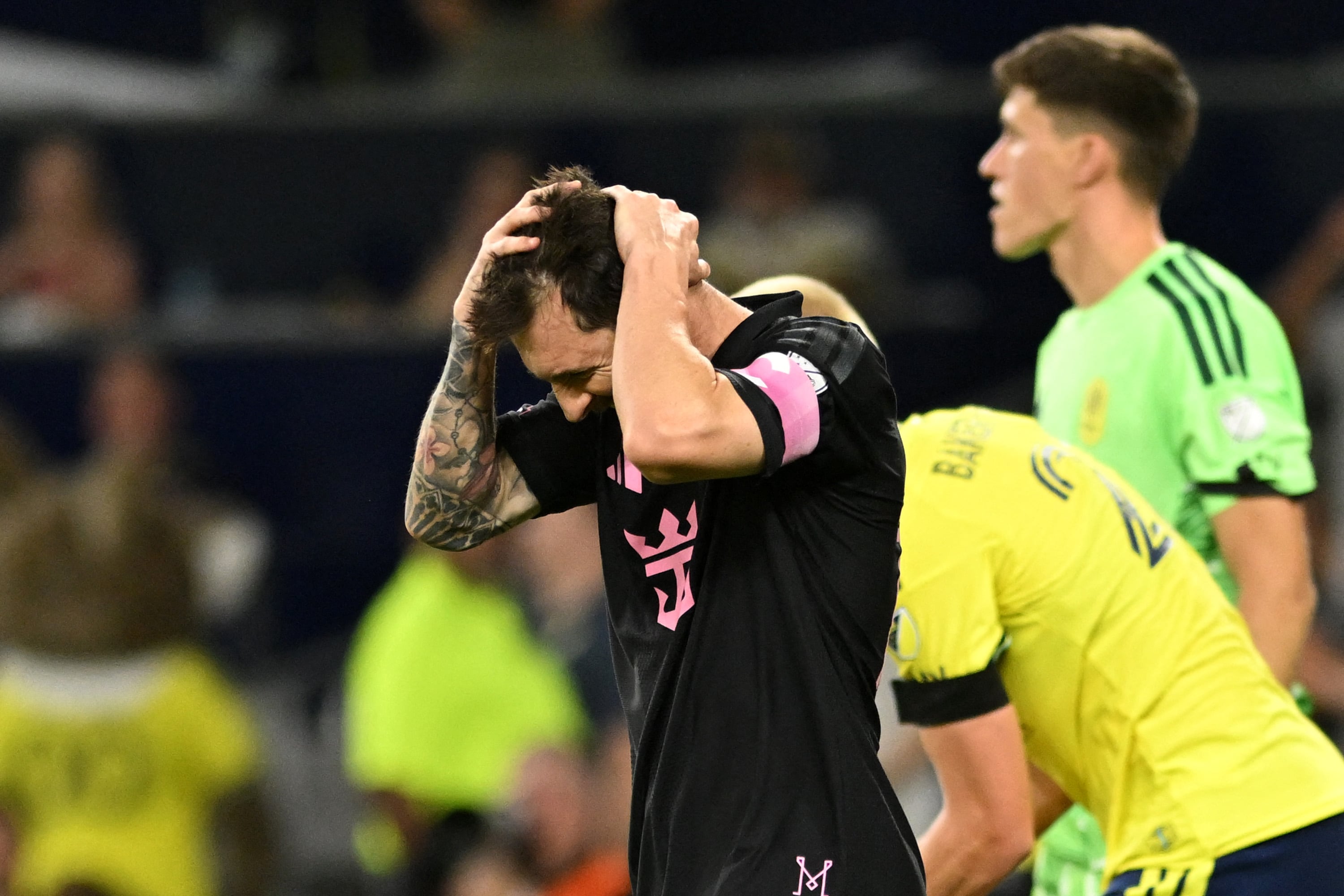 Lionel Messi reacciona luego de fallar un penal con el Inter Miami en su derrota ante Nashville SC por la MLS.