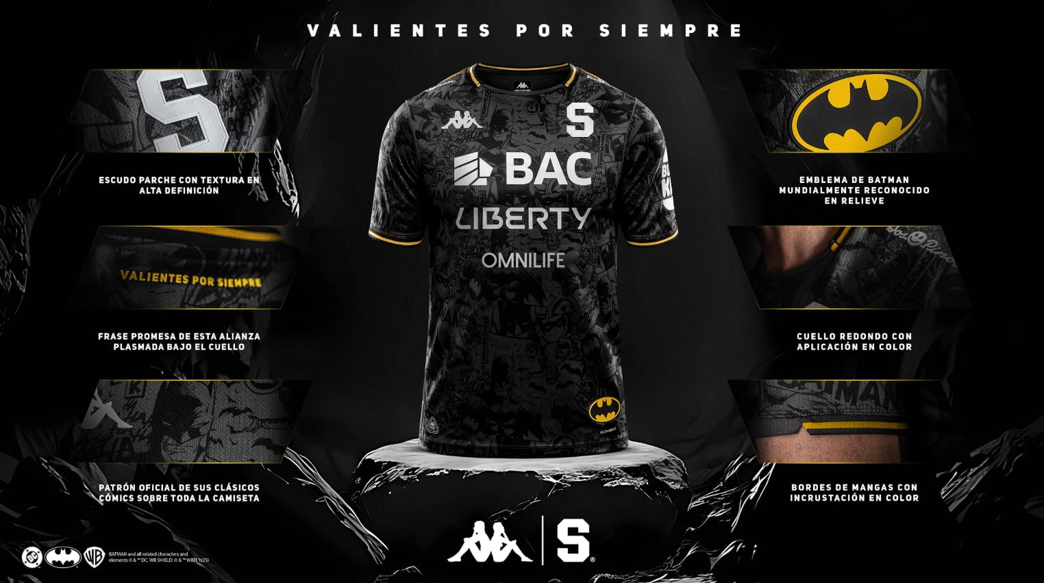 Tercer uniforme de Saprissa, colaboración con Warner Bros. Prensa Saprissa.