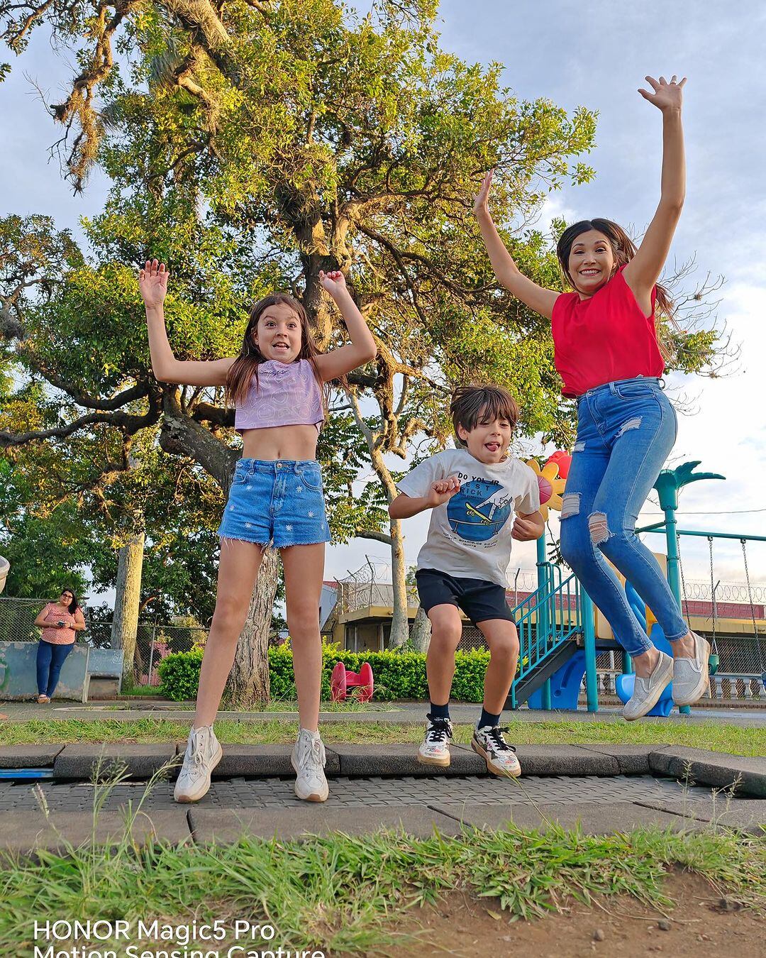 Ginnés Rodríguez y sus hijos