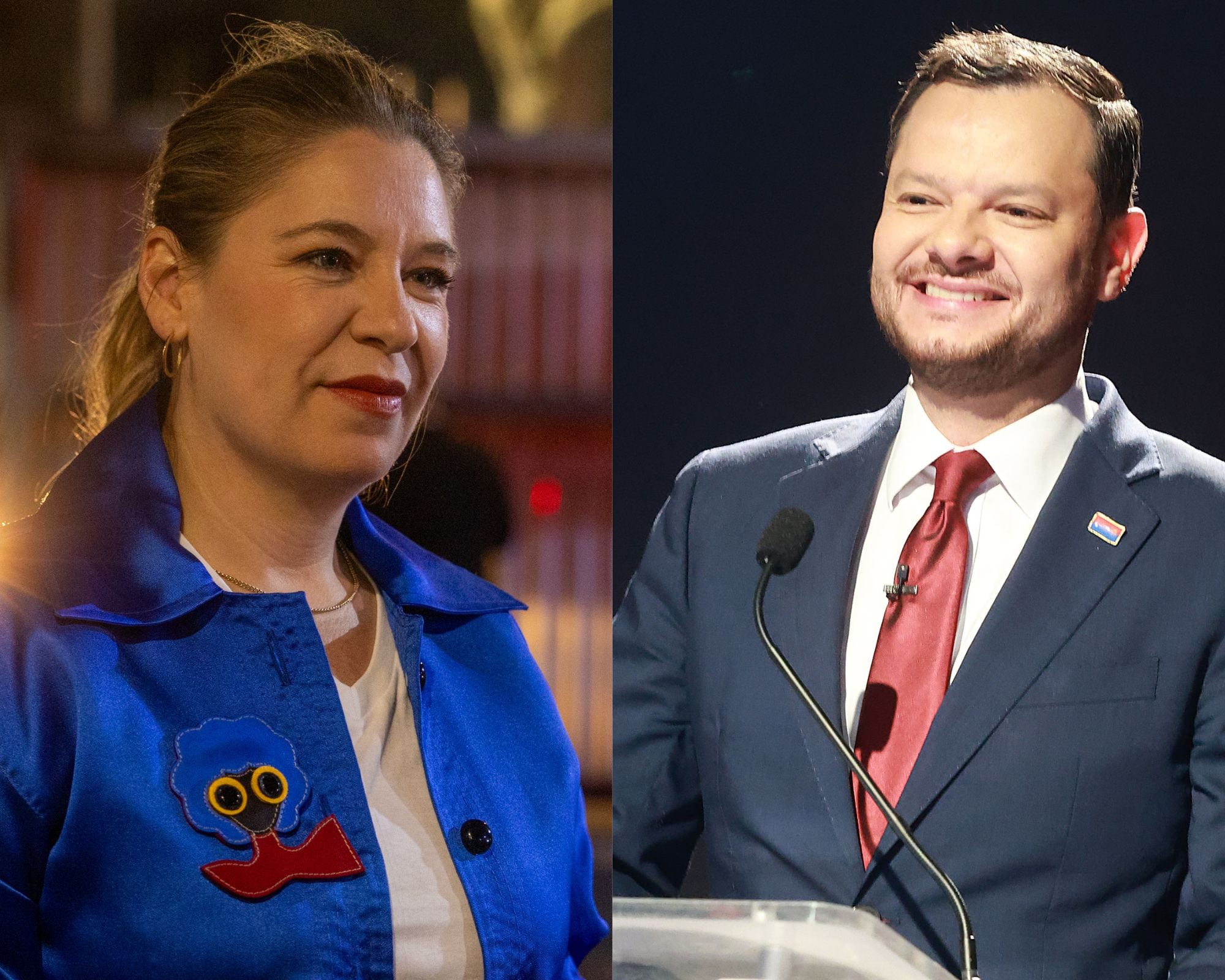 Claudia Dobles, de la Coalición Agenda Ciudadana (CAC); y Juan Carlos Hidalgo, PUSC