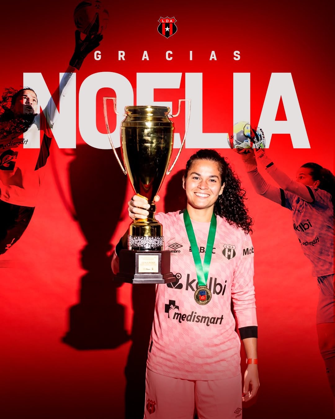 Noelia Bermúdez se marcha de Liga Deportiva Alajuelense para jugar en la Liga MX.
