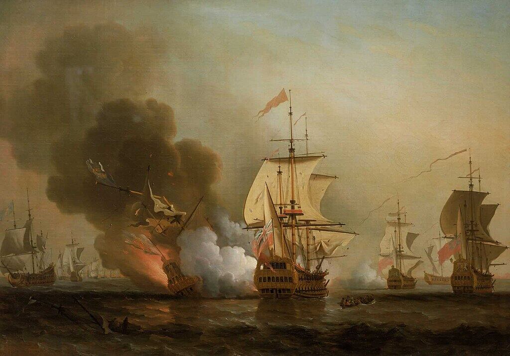 'Wager's Action off Cartagena, 28 May 1708' (circa 1772), pintura de Samuel Scott.