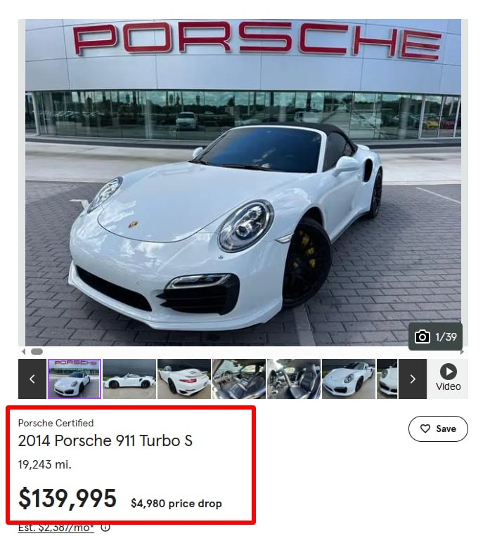 Porsche Turbo S, modelo 2014