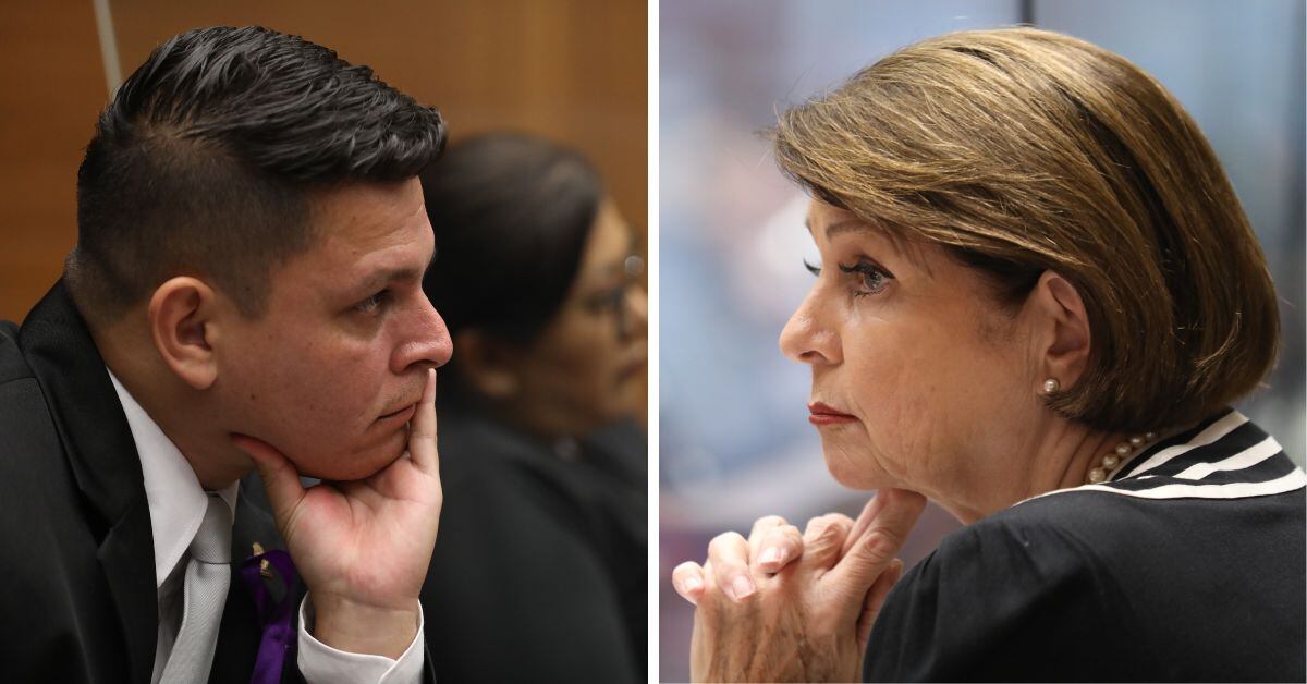 Geison Valverde, del PLN, y Pilar Cisneros, del partido de gobierno.