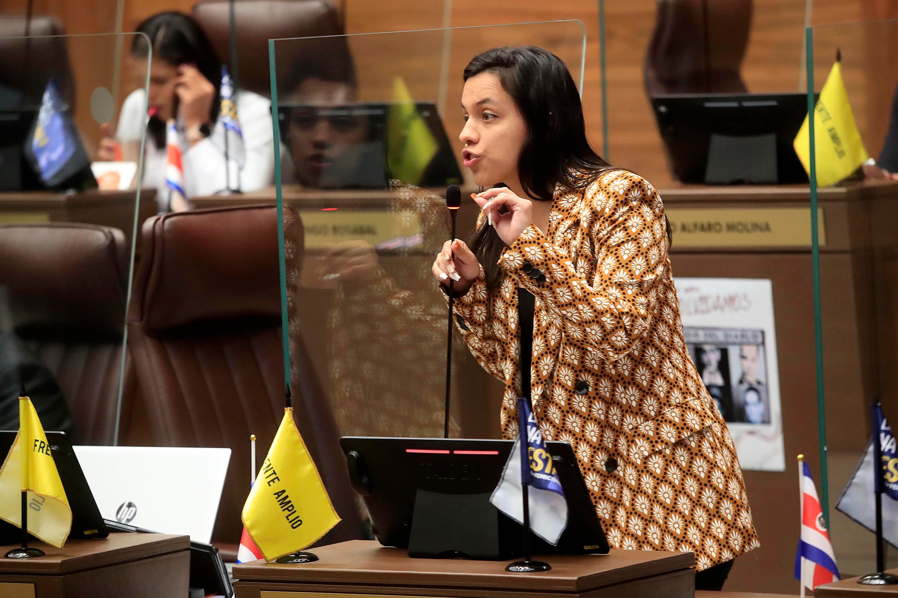 Asamblea Legislativa. Diputados particiaparon de la Primera Sesión Plenaria del año. Diputada de Frente Amplio, Sofía Guillén.