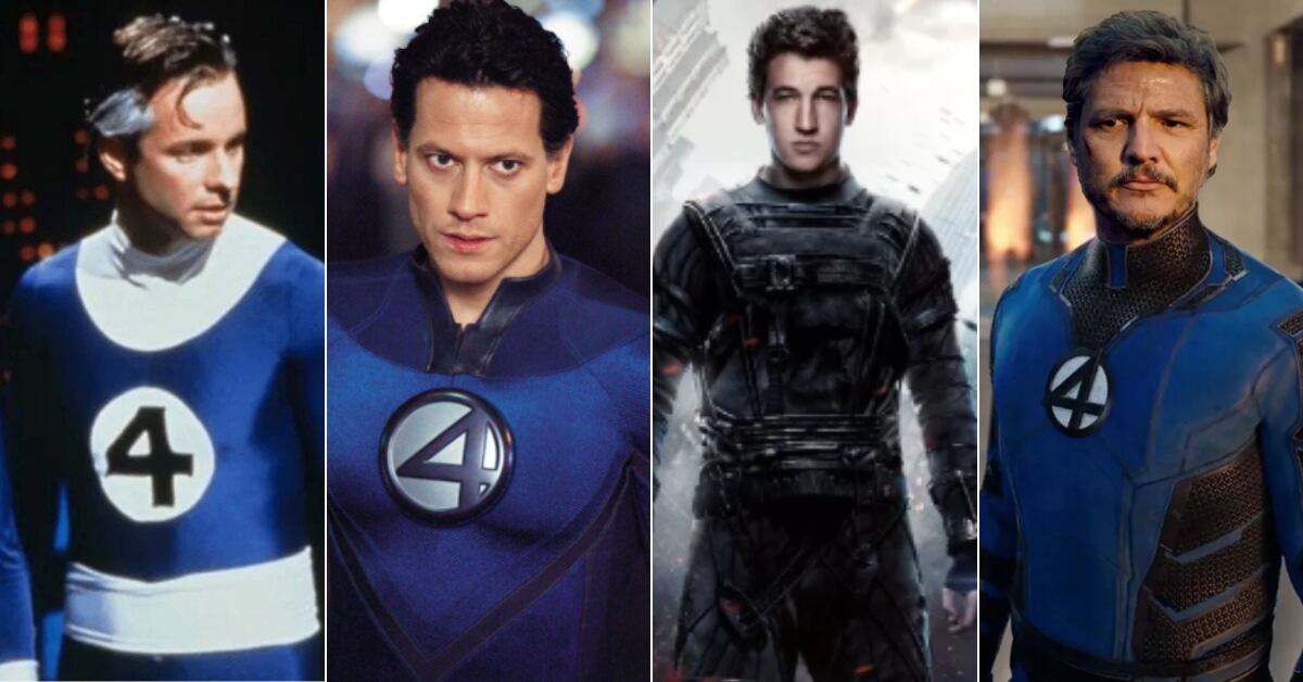 Sr. Fantástico / Reed Richards, ha sido interpretado por Alex Hyde-White (1994), Ioan Gruffudd (2005 y 2007), Miles Teller (2015) y Pedro Pascal (2025). Su evolución refleja los distintos enfoques que ha tenido Marvel para el personaje, desde la sobriedad hasta la introspección emocional.