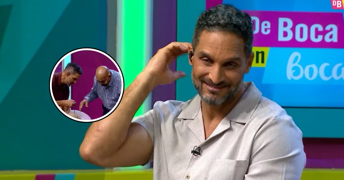 Durante la visita del cantante Óscar D’León al programa De boca en boca, una jarra que recibió como regalo se cayó al suelo y se quebró.