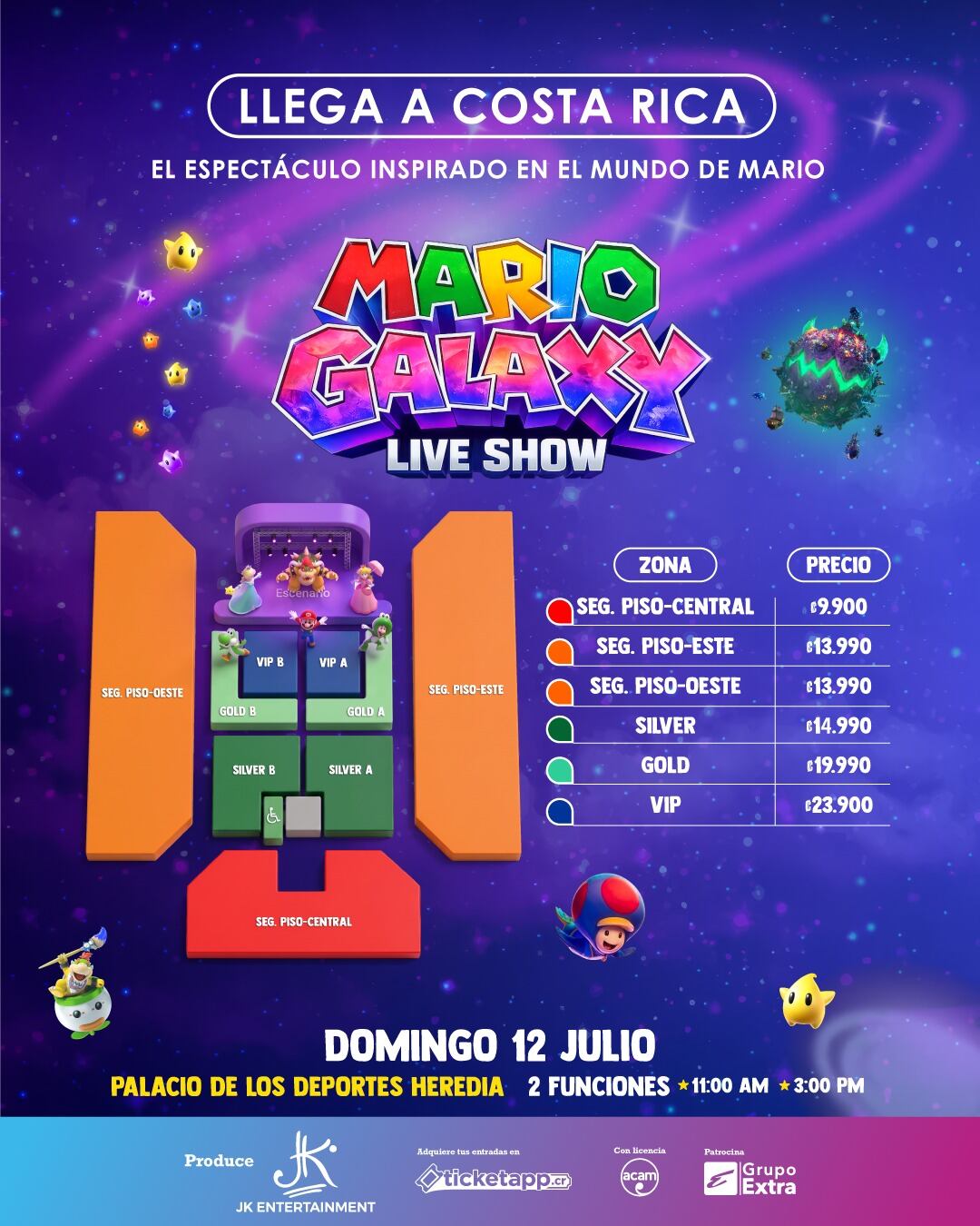 Este es el precio de las entradas al show.
