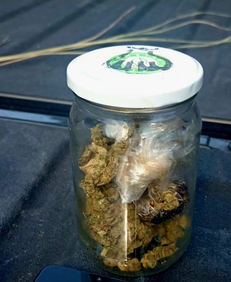 Jeison Alfaro Bustamante, conocido como Press, fue detenido en el centro de Limón. En su vehículo, la Unidad Canina halló droga en su interior. (Foto: suministrada MSP)