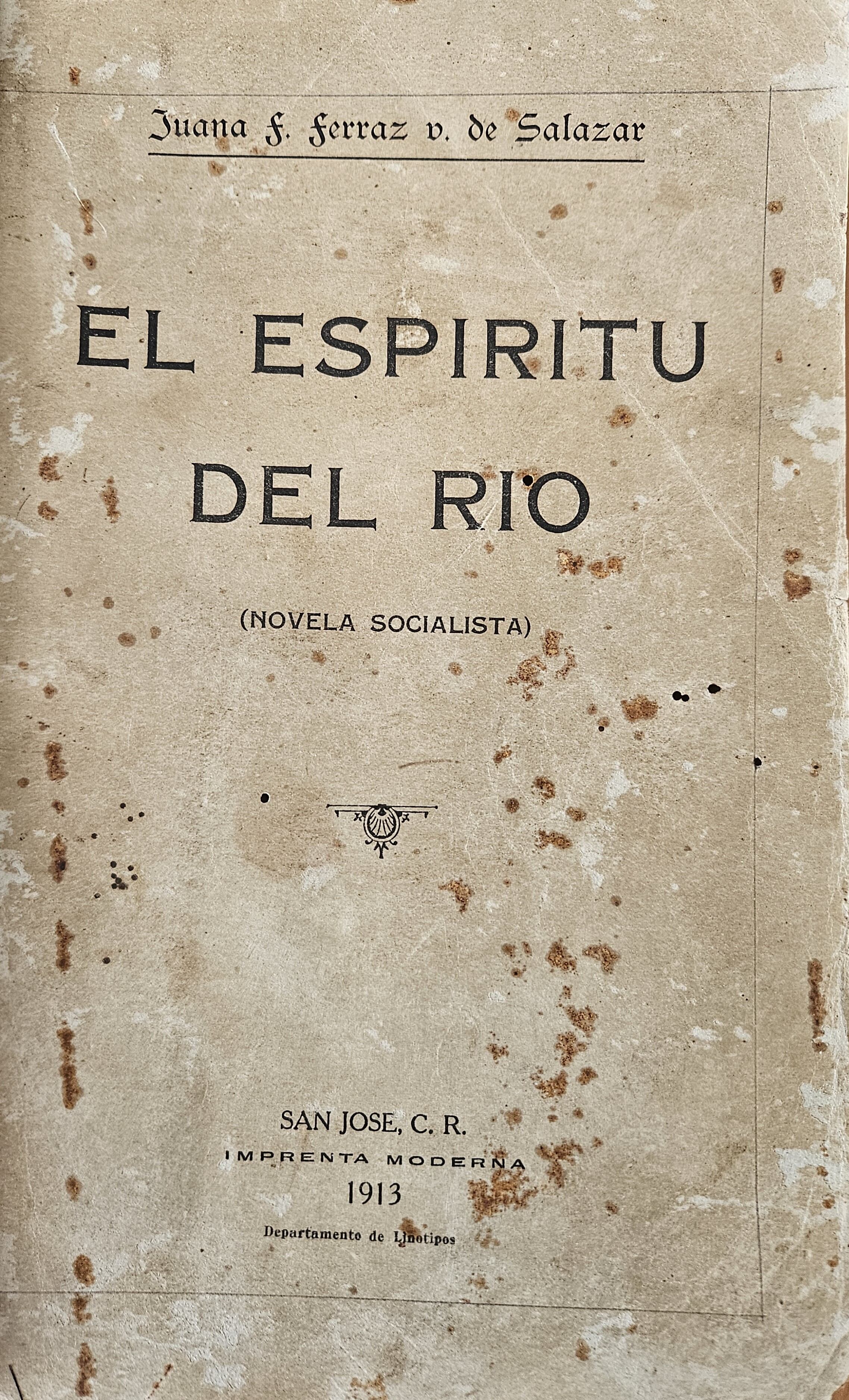 Portada de la primera edición de 'El espíritu del río', escrita en 1909 pero editada en 1912.