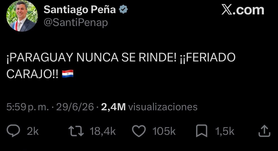 Presidente de Paraguay decreta feriado tras victoria en el Mundial 2026.