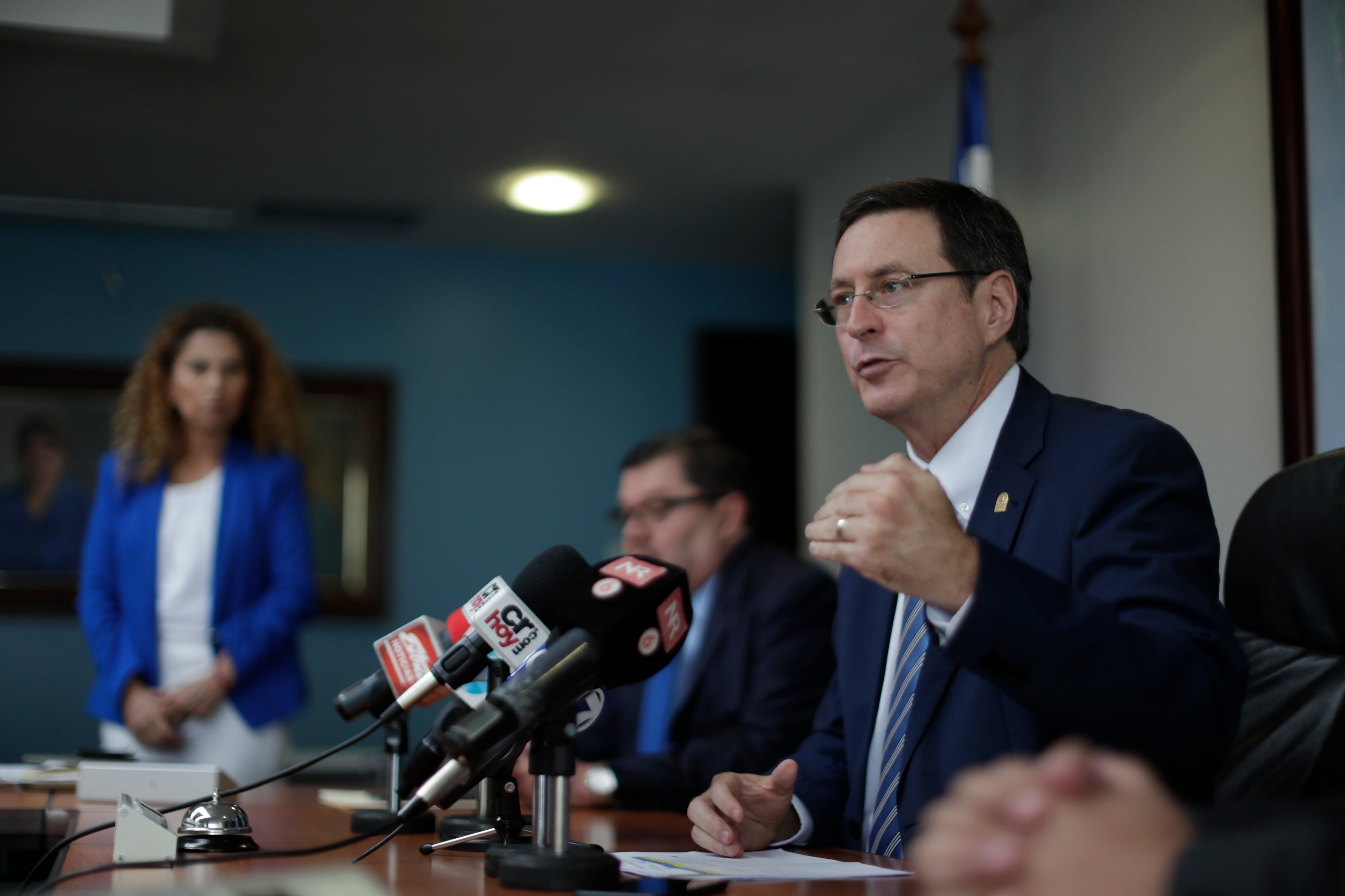 07/08/2019, San José, Caja Costarricense del Seguro Social, conferencia de prensa con el presidente administrativo de la institución Román Macaya para hablar de las afectaciones de la huelga en estos días. Fotografía José Cordero