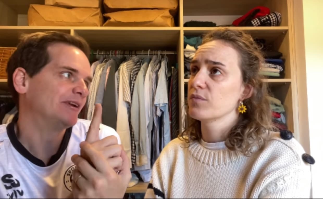 Captura de pantalla del video en el que Jero Freixas le dice a su esposa Jose de Cabos que "Toda América va por Costa Rica. Foto: TikTok